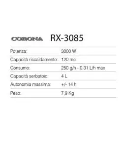 Stufa a combustibile liquido corona modello rx 3085